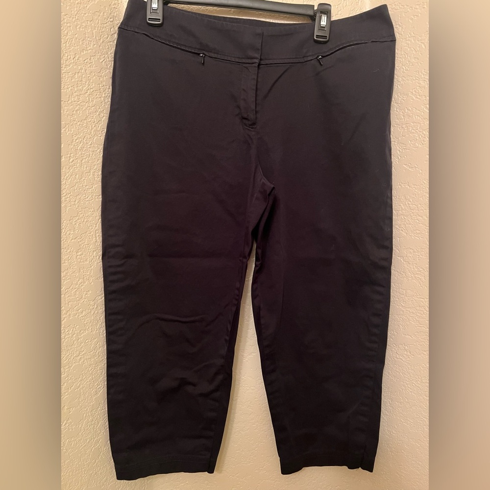 Additions by Chicos- Basic Black Capris (Chicos Size 2, 12 Women’s)